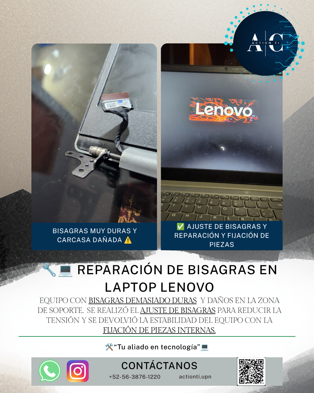 Reparación de bisagras Laptop Lenovo