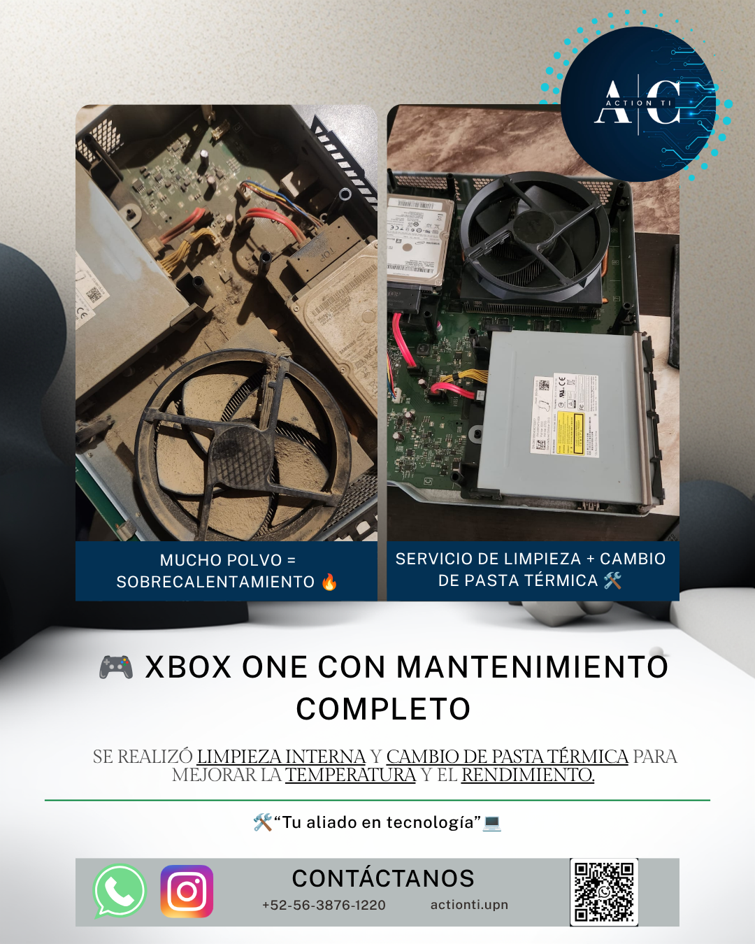 Mantenimiento Xbox One limpieza y pasta térmica